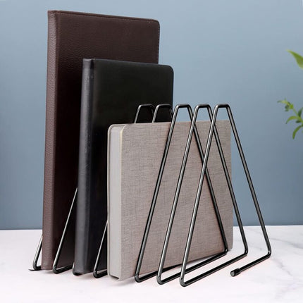 Metal Bookends, Metal Magazine Holder, Record Holder, For Books And Documents In Study, Office And Bedroom (Black).