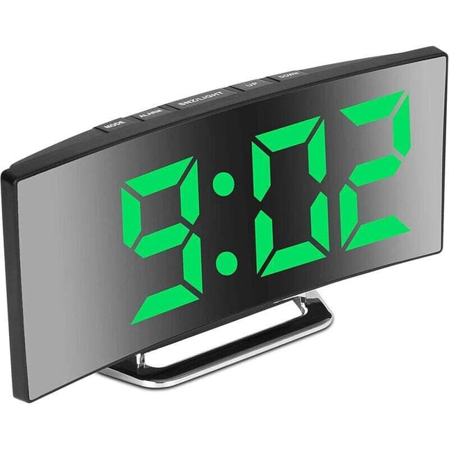 Digital Alarm Clock For Bedroom, 7'' LED Mirror Screen, 2 Brightness, Temperature, DAte, Usb Powered, Memory Function.