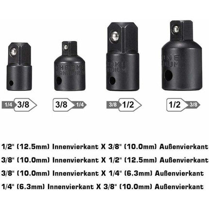 Socket Adapter 1/2 3/8 1/4 Hexagon Drill Bits Adapter Set Nut Wrench Reducer Socket Adaptor Converter Ratchet Wrench.