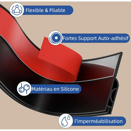 Insulated Door Bottom 100 Cm, Self-Adhesive Door Draught Excluder, Silicone Door Bottom Anti Cold Thermal Insulation.