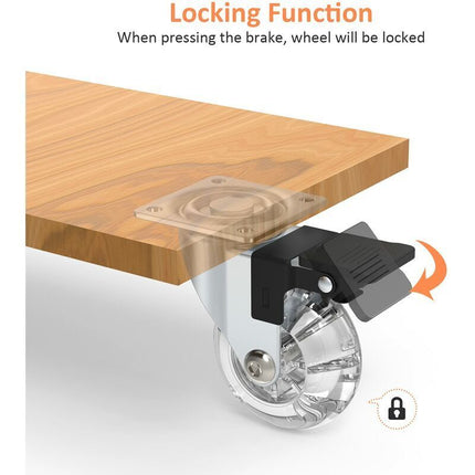 4 pcs Set Furniture Casters With Brakes, 360° Swivel Casters, Up To 600Kg, No Marks On The Floor, Screws Included.