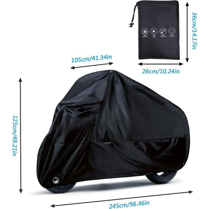 Motorcycle Cover, 190T Waterproof Motorcycle Covers With Lock Holes, Uv Protection Dust Covers For Indoor And Outdoor.
