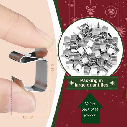 100 pcs Christmas Light Hook,Cable Clips,Outdoor ROof Gutter Hooks,Christmas Lights Gutter Hooks Galvanized Holiday.