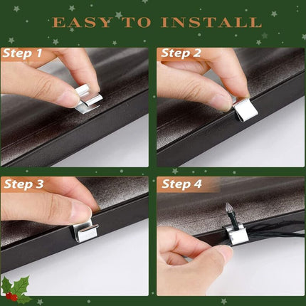 100 pcs Christmas Light Hook,Cable Clips,Outdoor ROof Gutter Hooks,Christmas Lights Gutter Hooks Galvanized Holiday.