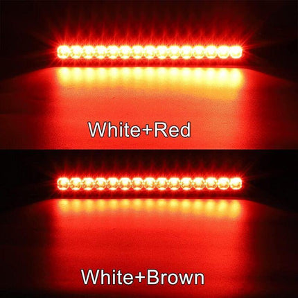2 pcs 12-24V 15 LED Trailer Brake Tail Light Bar Waterproof Rear Lights Running Lights Identification Light For Offroad.