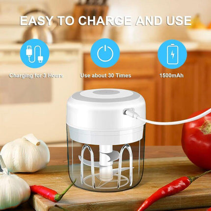 Cordless Electric Food Chopper, Mini Food Processor, 250Ml, Easy To Clean And Replace, Durable Electric Blender For.