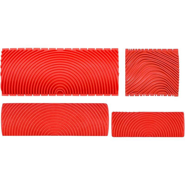 4 Pieces Wood Graining Tool, Wood Effect Grain For Decoration - Red，Rubber Wood Graining Tool Wood Effect Grain For.