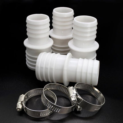 4 X Hose Connectors, Swimming Pool Hose Adapter Set With 8 Hose Adapter Clamps (32Mm To 38Mm Diameter).