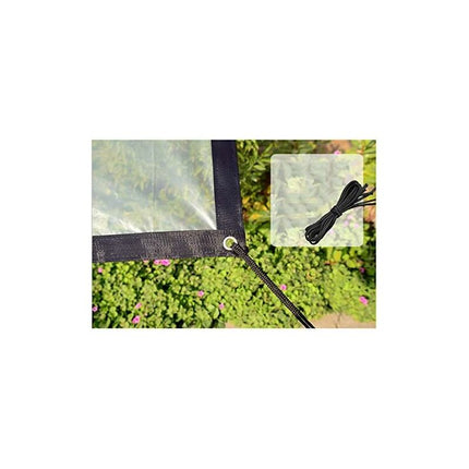 Waterproof Clear Tarp With Eyelets - 2 X 2 M - Foldable And Weatherproof Tarpaulin - ROpe Included.
