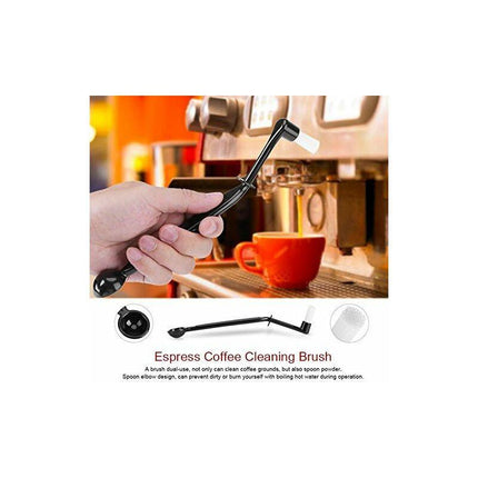 3 Pack Espresso Machine Accessories - Black Cleaning Brushes And Coffee Decorating Brush.