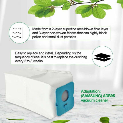 6 pcs Clean Station Dust Bags For Samsung Bespoke Vs20A95923W, Vacuum Cleaner Replacement Bags, Vacuum Cleaner Bags,.