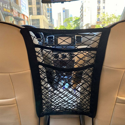 3-Layer Car Mesh Bag, Seat Back Mesh Bag, Rear Child Safety Door, Luggage Tissue Holder, Driver Storage Mesh Bag.