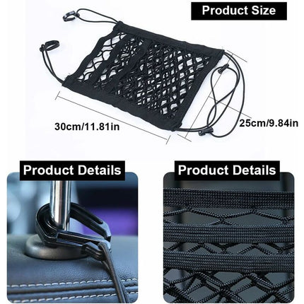 3-Layer Car Mesh Bag, Seat Back Mesh Bag, Rear Child Safety Door, Luggage Tissue Holder, Driver Storage Mesh Bag.