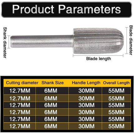6 pcs Double Cut Tungsten ROtary Burr Set 6Mm Shank Tungsten Files Filing/Engraving/Grinding Bits For ROtary Tools.
