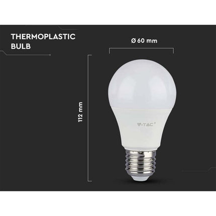 Pack Of 10 Pack Of 10 E27 9W A60 LED Bulbs - Warm White Light 4200K - 806 Lumen.