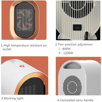 1200W Electric Ceramic Fan Heater With 2 Heat Settings And Overheat Protection Fast Heating And Quiet With Low Energy.