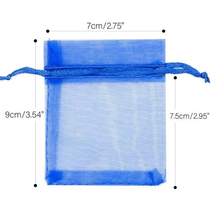 100 pcs Organza Bags 7X9Cm, Small Organza Pouches Jewelry Bags With Drawstring, For Wedding Party Favors Christmas.
