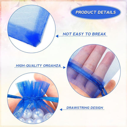100 pcs Organza Bags 7X9Cm, Small Organza Pouches Jewelry Bags With Drawstring, For Wedding Party Favors Christmas.