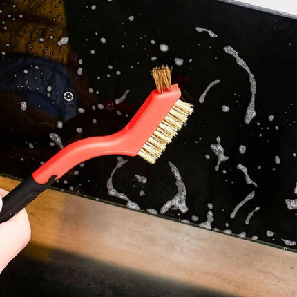 3 pcs Wire Brushes Stainless Steel Brass Carbon Nylon Scrub Brushes For Cleaning Welding Slag Stripping Rust Dust.