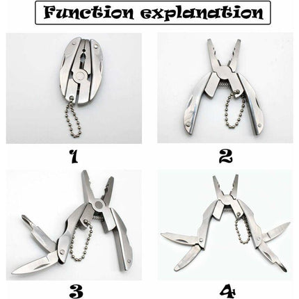 Multi-Tool Pliers Kit Multifunction Pocket Tool With Black Leather Sheath, Multitools Pliers For Camping, Fishing,.