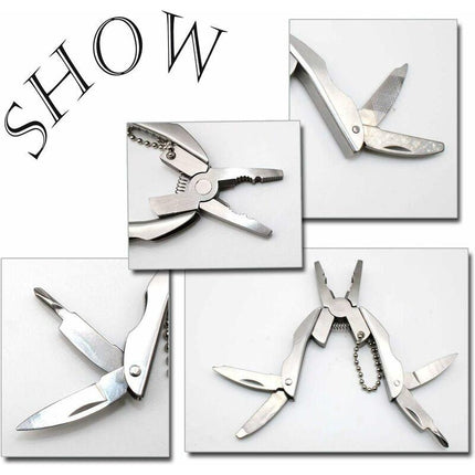Multi-Tool Pliers Kit Multifunction Pocket Tool With Black Leather Sheath, Multitools Pliers For Camping, Fishing,.