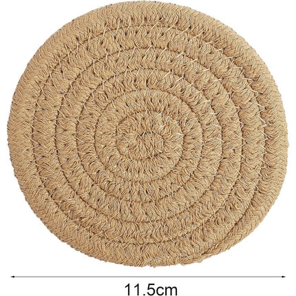 pcs Coffee Color Coasters, 11.5Cm ROund Woven Coasters Water Absorption Woven Drink Coasters Heat Resistant Coasters.