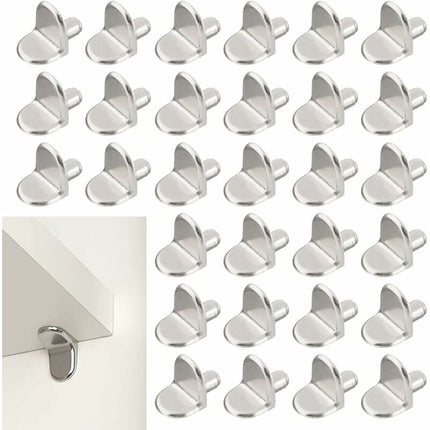 30 Pieces Shelf Support Pegs, 5Mm Shelf Pegs L-Shaped Bracket For Wood And Glass Cabinet Storage Furniture Cupboard.