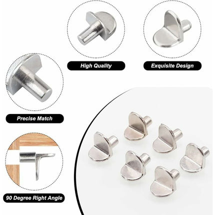 30 Pieces Shelf Support Pegs, 5Mm Shelf Pegs L-Shaped Bracket For Wood And Glass Cabinet Storage Furniture Cupboard.