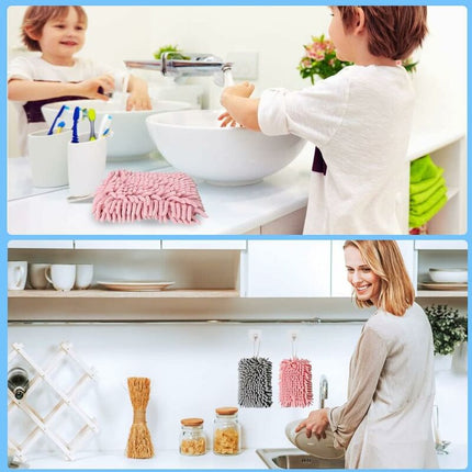 Hanging Hand Towel, Soft And Plush Microfiber Towel, Super Absorbent Quick Drying Towels With Hanging Loop For Kitchen.
