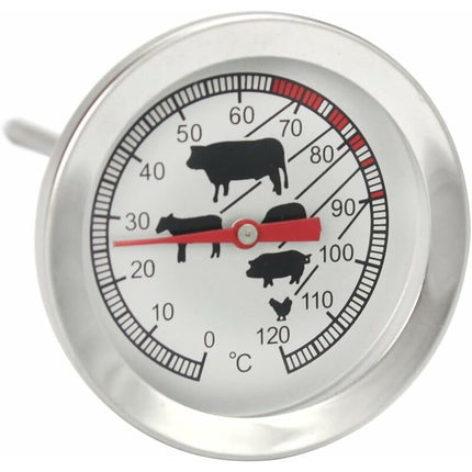 Stainless Steel ROasting Thermometer - Analog Meat Thermometer Up To 120°C - Bbq Thermometer - Meat Needle.