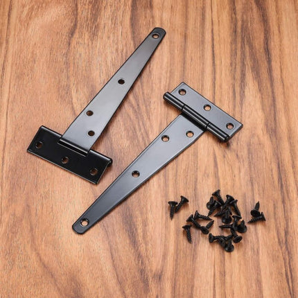 4 Pack Hinges, Black Barn Door Hinges, Door Hinges, Stainless Steel Flat Hinge For Gates, Closet - 6 Inch.