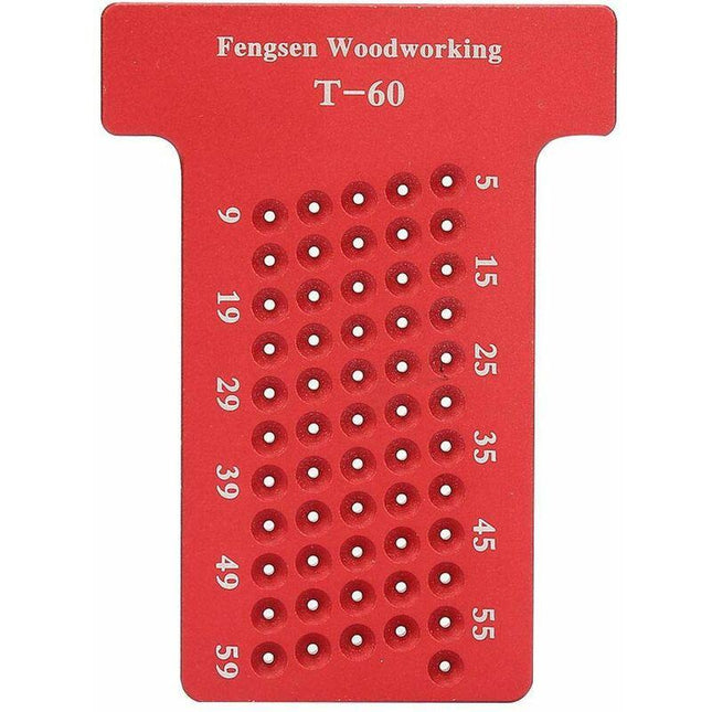 Scribing Ruler, T-Type Aluminum Alloy Woodworking Hole Gauge Carpenter Marking Tool, Wear-Resistant, For Woodworker And.