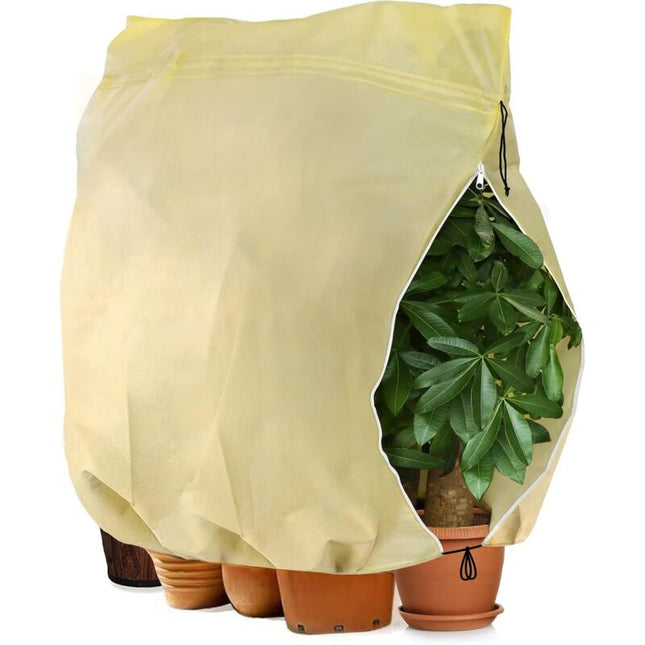 Plant Cover, Adjustable Plant Protection Cover With Zipper Drawstring, Reusable Frost-Proof Plant Protection Bag, 180 X.