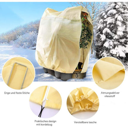 Plant Cover, Adjustable Plant Protection Cover With Zipper Drawstring, Reusable Frost-Proof Plant Protection Bag, 180 X.