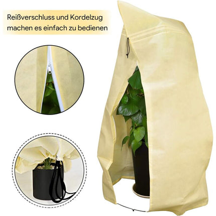 Plant Cover, Adjustable Plant Protection Cover With Zipper Drawstring, Reusable Frost-Proof Plant Protection Bag, 180 X.
