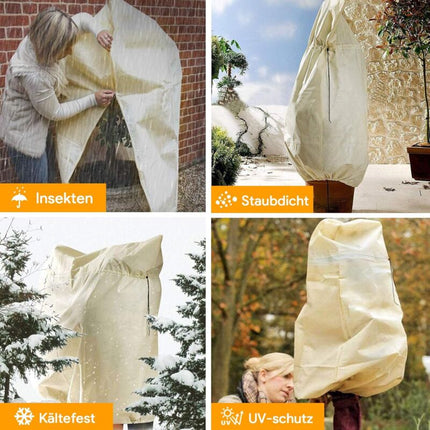Plant Cover, Adjustable Plant Protection Cover With Zipper Drawstring, Reusable Frost-Proof Plant Protection Bag, 180 X.