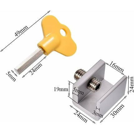 Sliding Window Lock 4 Pieces Sliding Door Lock Adjustable Window Lock Adjustable Sliding Door Locks Aluminum Alloy.