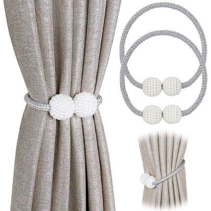 2 Pack Magnetic Curtain Tiebacks For Small, Thin, Or Sheer Curtains Grey Curtain Tieback.
