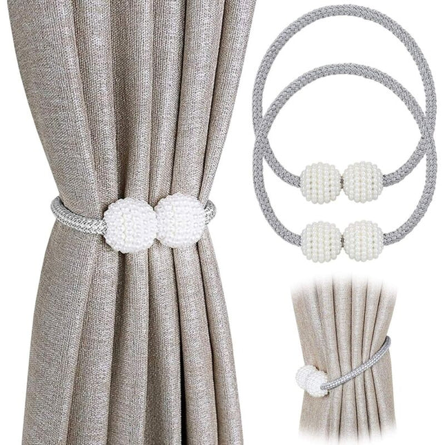 2 Pack Magnetic Curtain Tiebacks For Small, Thin, Or Sheer Curtains Grey Curtain Tieback.