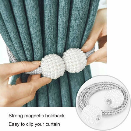 2 Pack Magnetic Curtain Tiebacks For Small, Thin, Or Sheer Curtains Grey Curtain Tieback.