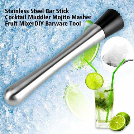 Pc Cocktail Muddler Stainless Steel Bar Stick Mojito Muddler Fruit Mixer Ideal Bartender Tool Barware.