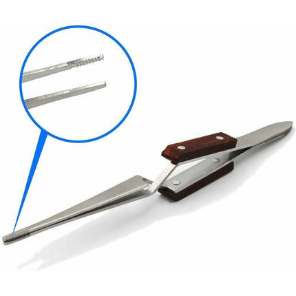 Industrial Precision Welding Tweezers With Fiber Handle Cross Tweezer Fine Tip Straight Stainless Steel For Electronic.