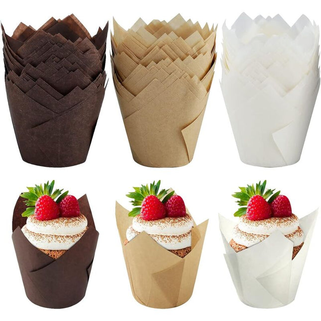 150 pcs Baking Paper Muffin Cups Tulip Baking Paper Cups Cupcakes And Muffins For Wedding Party Birthday 5Cm.