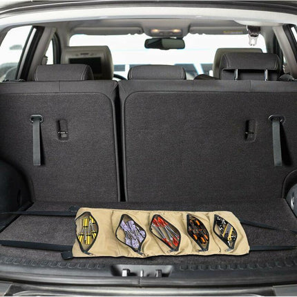 ROll-Up Tool Bag, Canvas Tool Bag, Multi-Purpose Tool Bag With 5 Zipper Pockets, For Electrician, Mechanic, Khaki.