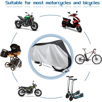 Motorcycle Cover Outdoor, Bicycle Scooter Waterproof Polyester Cover Resistant To Bird Droppings, Water,.