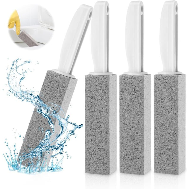 4 Pieces Cleaning Stone With Handle Cleaner, Pumice Stone Cleaning Brush, For Toilet, Kitchen, Bathroom, Pool And Home.