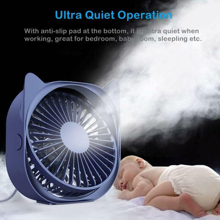 Personal Desk Fans Small Quiet, 3 Wind Speeds, Small Portable Table Fans Fast Cooling For Office, Dorm ROom (Blue).