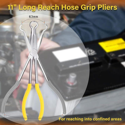 Long Reach Pipe Grip Pliers 11 Inch Ring Nose Pliers 3/5 Inch Diameter Pipe Pliers Offset Spark Plug Boot Removal.