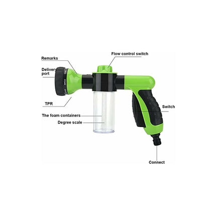 Garden Hose Foam Sprayer, 8 Patterns Nozzles High Pressure Watering Sprayer Soap Dispenser With Soap Tank For Washing.