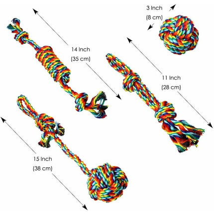 Dog Toys, ROpe Dog Toys, Chew Toys, Interactive Dog Toys, For Small/Medium Dogs (4 Pieces).